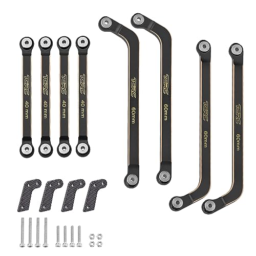 TCRC 8PCS Brass High Clearance Chassis Suspension Links Rod Linkage Set for Axial AX24 XC1124 RC Crawler Car Upgrade PartsBlack Coating - Image 1