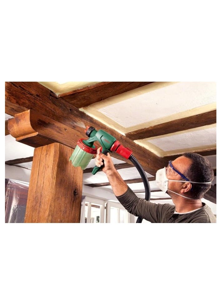 Bosch PFS2000 sprayer with a tank with a capacity of 800 ml, which sprays wood, walls, and more 440 W