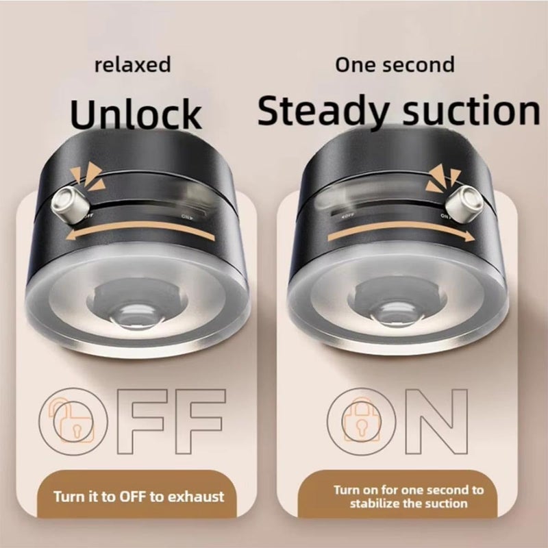 Oudvaker Foldable Magnetic Vacuum Phone Holder, 360Â° Electric Suction Car Mount, Double-Sided Swivel Stand for Car, Mirror, Gym, Kitchen, Hands-Free Portable Phone Holder (Black) - Image 3
