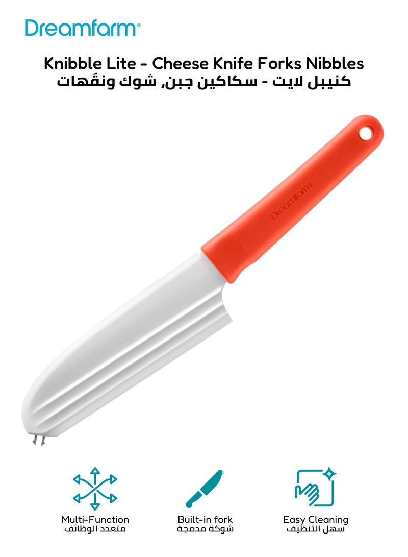 Dreamfarm Knibble Lite - Non-Stick Cheese Knife with Fork | Easy Grip | Stainless Steel Blade | Perfect for Hard & Soft Cheese | Dishwasher Safe | 31.5 x 8.5 x 1.5 cm - Image 1