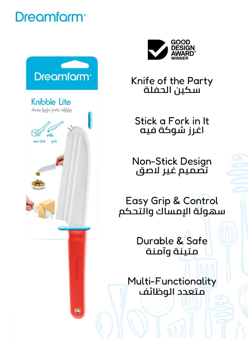Dreamfarm Knibble Lite - Non-Stick Cheese Knife with Fork | Easy Grip | Stainless Steel Blade | Perfect for Hard & Soft Cheese | Dishwasher Safe | 31.5 x 8.5 x 1.5 cm - Image 3