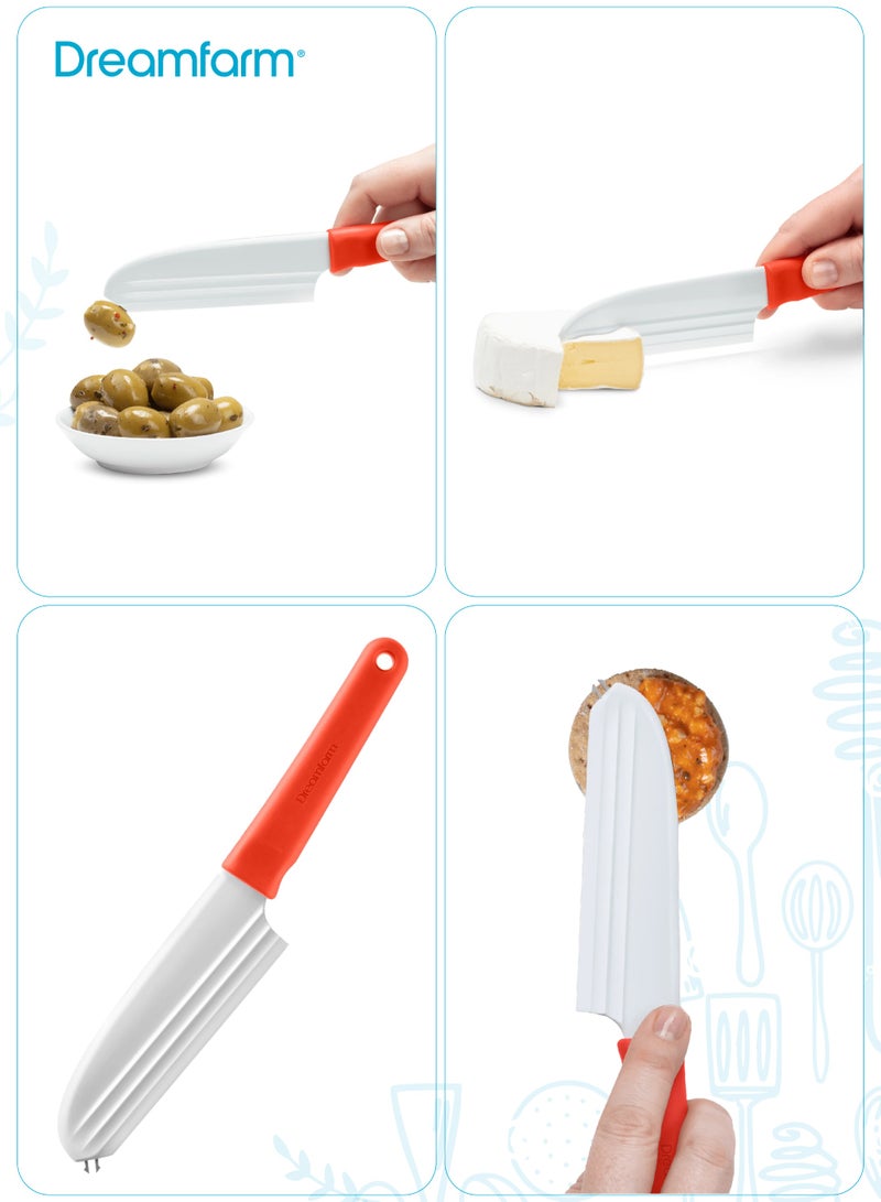 Dreamfarm Knibble Lite - Non-Stick Cheese Knife with Fork | Easy Grip | Stainless Steel Blade | Perfect for Hard & Soft Cheese | Dishwasher Safe | 31.5 x 8.5 x 1.5 cm - Image 4