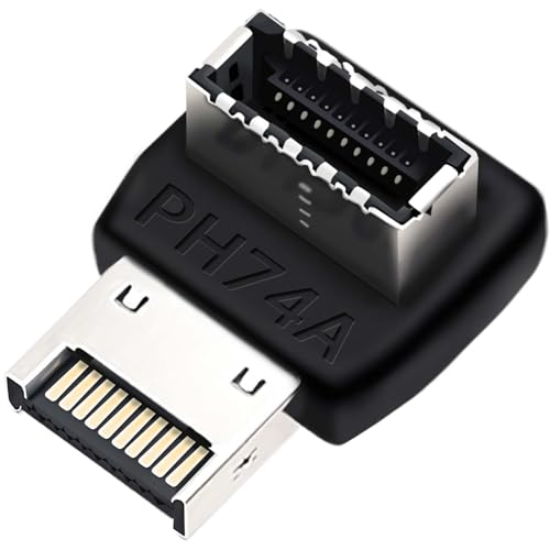 COMeap USB C Motherboard Adapter，USB 3.2 Type E 90 Degree Front Panel Internal Connector Header Converter for Motherboard Black C - Image 1
