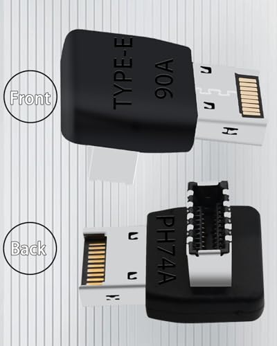 COMeap USB C Motherboard Adapter，USB 3.2 Type E 90 Degree Front Panel Internal Connector Header Converter for Motherboard Black C - Image 2