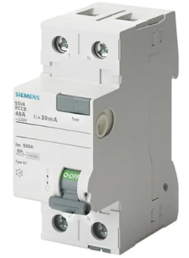Siemens Earth leakage RCCB 30mA, 63A, 2P, 6KA