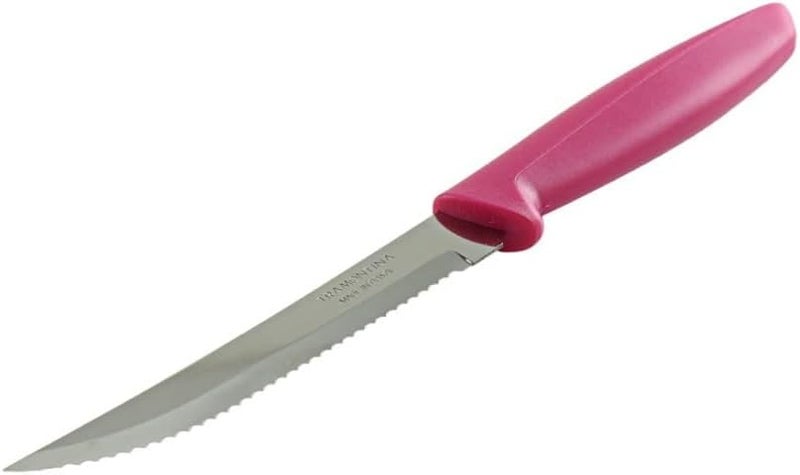 Tramontina 5" Steak and Fruit Knife with Pink Handle - Image 1