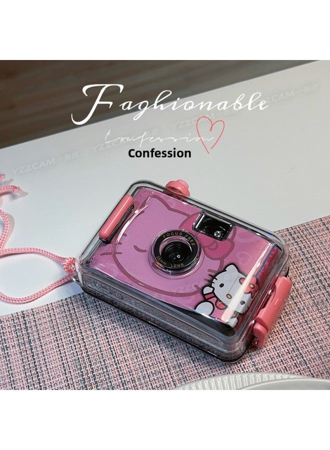 Generic Fool Mini Retro Waterproof Film Camera Film Machine Children Cute Student Campus Camera-Body Color:Hello Kitty-package Three  - Image 1