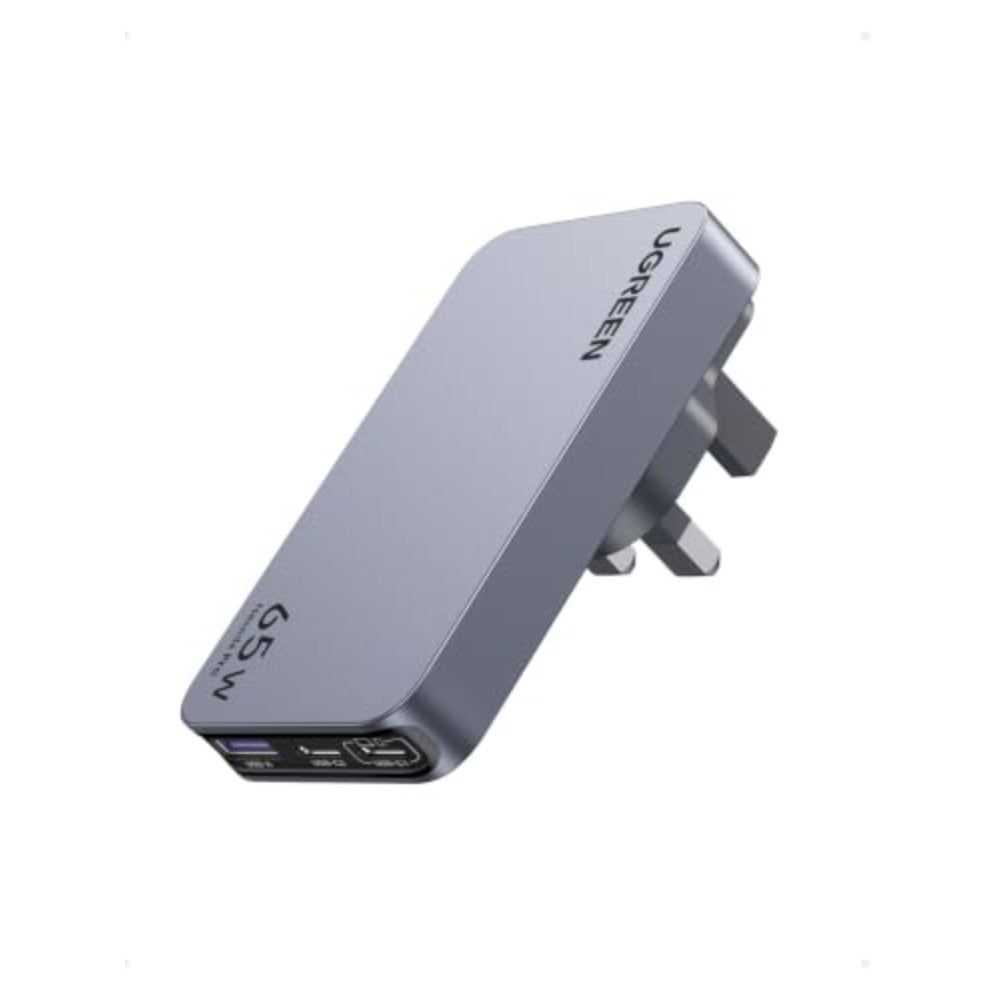 Nexode Pro 65W USB-C Charger, Travel Adapter with UK/EU Plug GaN II 3-Port Ultra-Slim Type C Fast Wall Charge Laptop Charging Compatible for MacBook Air, Dell XPS, iPad, iPhone 17, Galaxy S25 Ultra