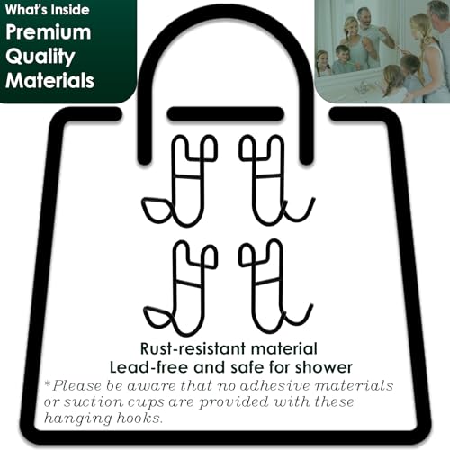 Jovware Shower Caddy Hook for Helmet, Fence, Wire Shelves - Heavy Duty Rustproof Utility Hooks for Hanging Wires - 4 Pack Black - Image 4
