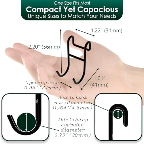 Jovware Shower Caddy Hook for Helmet, Fence, Wire Shelves - Heavy Duty Rustproof Utility Hooks for Hanging Wires - 4 Pack Black - Image 5