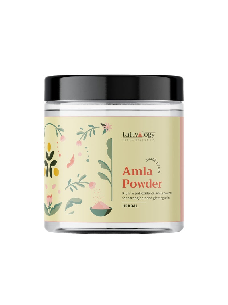 Tattvalogy Amla Powder | Derived From Amla & Gooseberry |Emblica Officinalis | Amalaki For Hair Care | 100% Pure & Natural | Chemical & Preservatives Free | Hair Mask & Pack | In Plastic Jar - 200 GM - Image 1