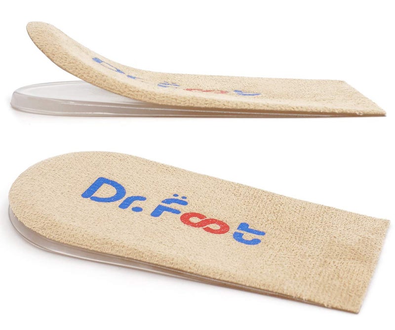 DrFoot DrFoot Adjustable Orthopedic Heel Lift Inserts Height Increase Insole for Leg Length Discrepancies Heel Spurs Heel Pain Sports Injuries and Achilles tendonitis Beige 2 Layers