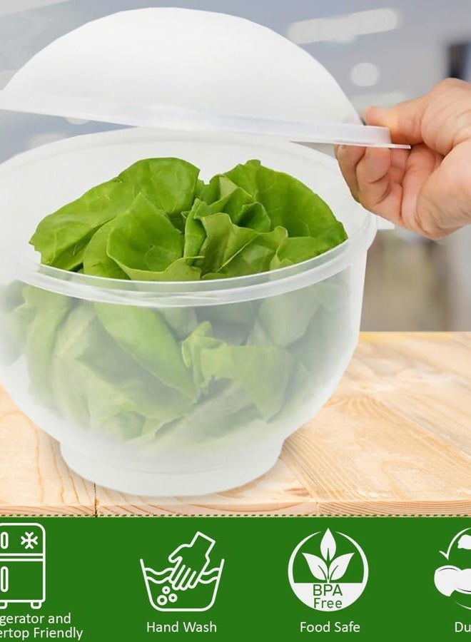 Home-X Lettuce Keeper - BPA-Free Lettuce Keeper for Refrigerator to Keep Salads and Vegetables Fresh - 7" x 8" Lettuce Crisper with Drainage Reservoir - Clear See-Through Vegetable and Fruit Crisper - Image 2