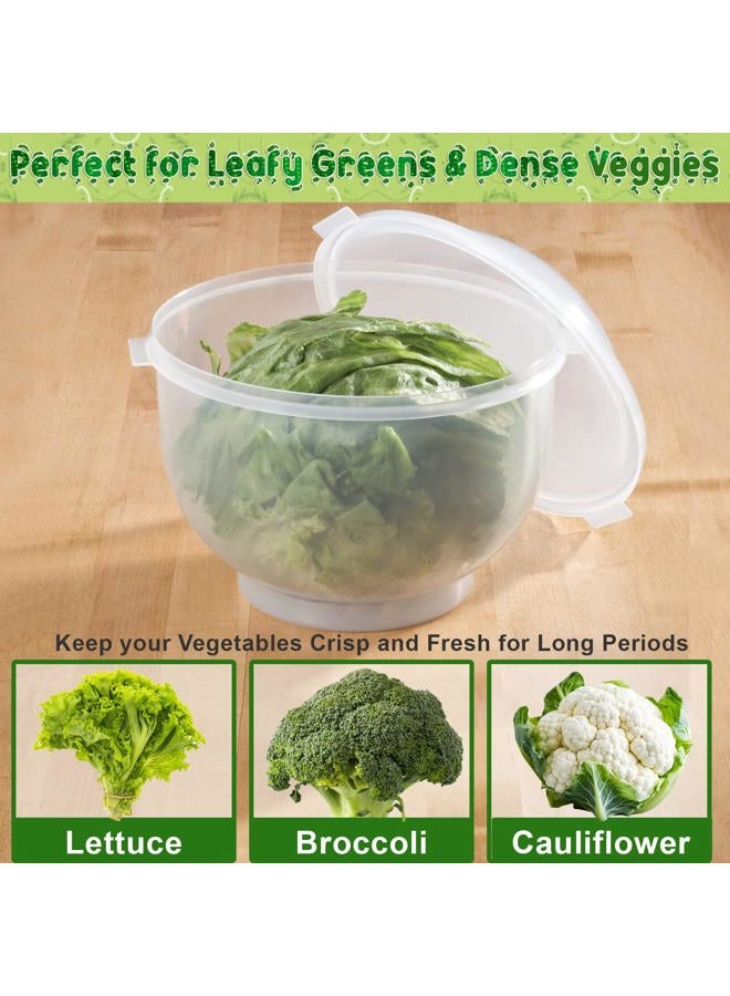 Home-X Lettuce Keeper - BPA-Free Lettuce Keeper for Refrigerator to Keep Salads and Vegetables Fresh - 7" x 8" Lettuce Crisper with Drainage Reservoir - Clear See-Through Vegetable and Fruit Crisper - Image 4