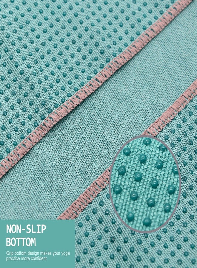 Eunzel Yoga Towel,Hot Yoga Mat Towel - Sweat Absorbent Non-Slip for Hot Yoga, Pilates and Workout 24" x72(Grip Dots, Dark Cyan) - Image 2