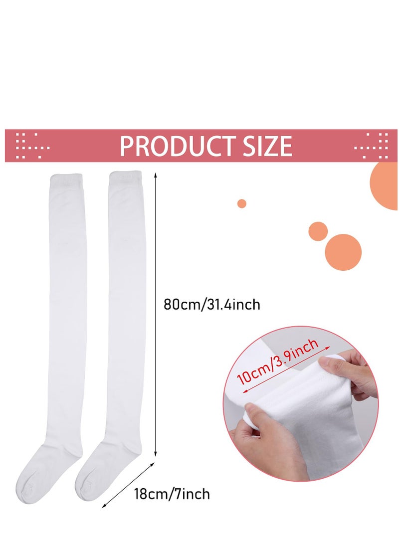 Excefore Women Knee Socks High Socks High Thigh Stockings for Cosplay, Halloween, Party, Daily Wear （White） - Image 2