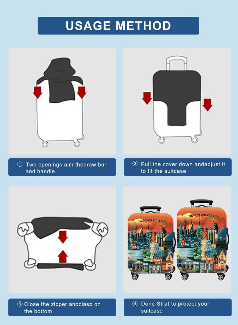 URbazaar Elastic Travel Luggage Cover Travel Suitcase Protective Cover for Trunk Case Apply to 18-30 inch luggage Suitcase Cover - Image 5