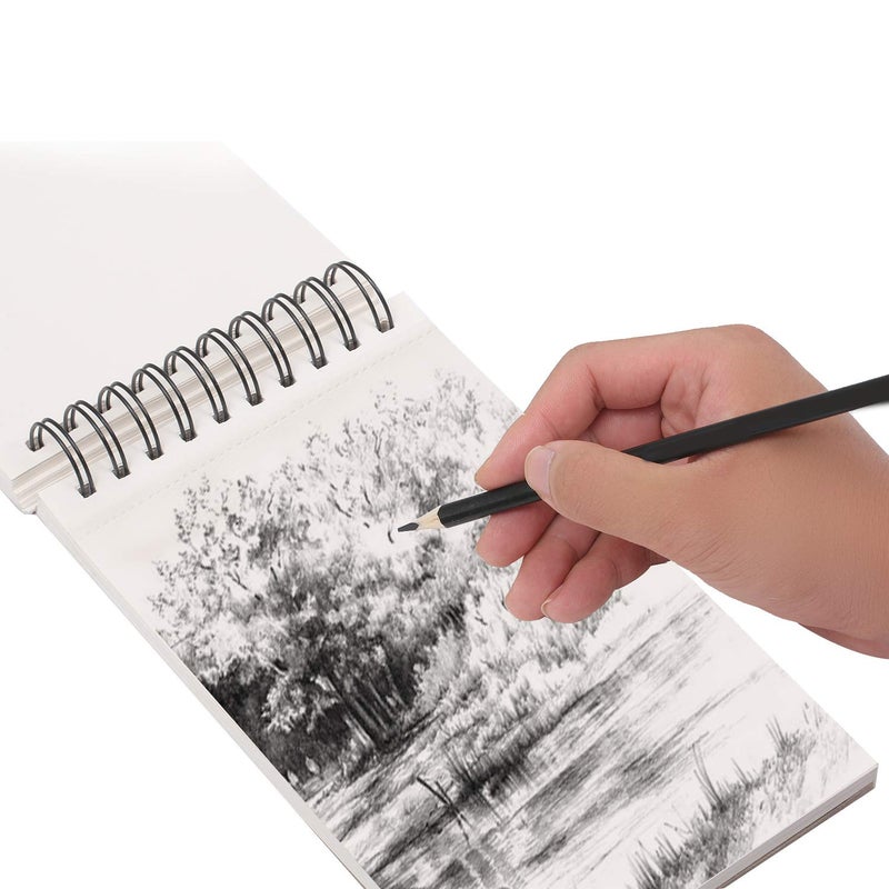 BB Bachmore Bachmore Sketchpad 5.5X8.5 Inch (68lb/100g), 100 Sheets of Spiral Bound Sketch Book for Artist Pro & Amateurs | Marker Art, Colored Pencil, Charcoal for Sketching (1 Pack) - Image 3
