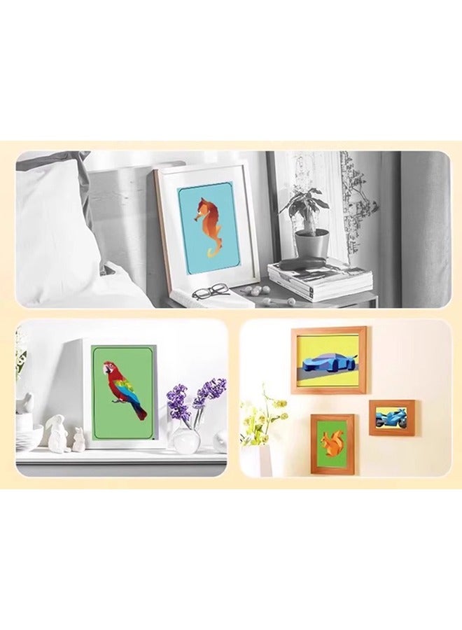 Generic Paper 3D Geometric Collage for Kids, 3D Jigsaw Puzzle Toys, DIY Sticker Picture Jigsaw Puzzle Game for Adults and Kids, Contains 8 Theme Cards, 8 Accessory Cards, Cool Cars  - Image 4