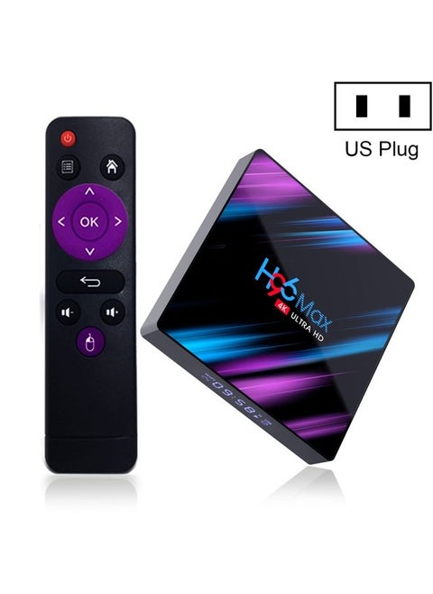 H96 Max-3318 4K Ultra HD Android TV Box with Remote Controller, Android 10.0, RK3318 Quad-Core 64bit Cortex-A53, 2GB+16GB, Support TF Card / USBx2 / AV / Ethernet, Plug Specification:US Plug