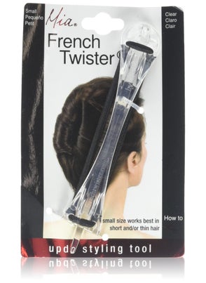 Mia Mia French Twister Up-Do Hair Styling Tool Bun Maker for Women, Teens, Girls, Dress Up, Brides, Short and/or Thin Hair - Small Size, Clear 