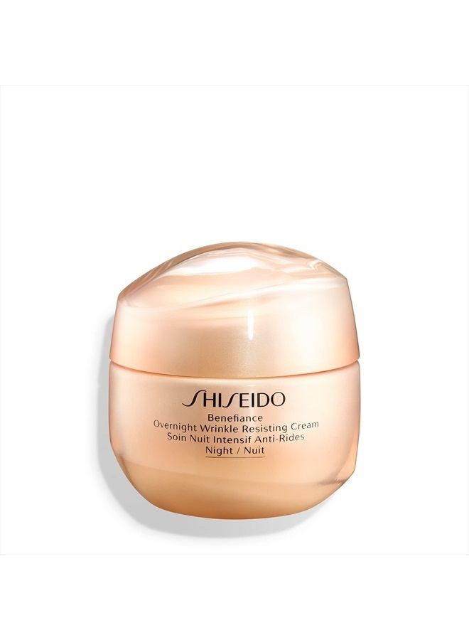 Shiseido Benefiance Overnight Wrinkle Resisting Cream - 50 mL - Anti-Aging Night Cream for Normal to Dry Skin - Visibly Improves Wrinkles for Smooth, Rested Skin - Image 1