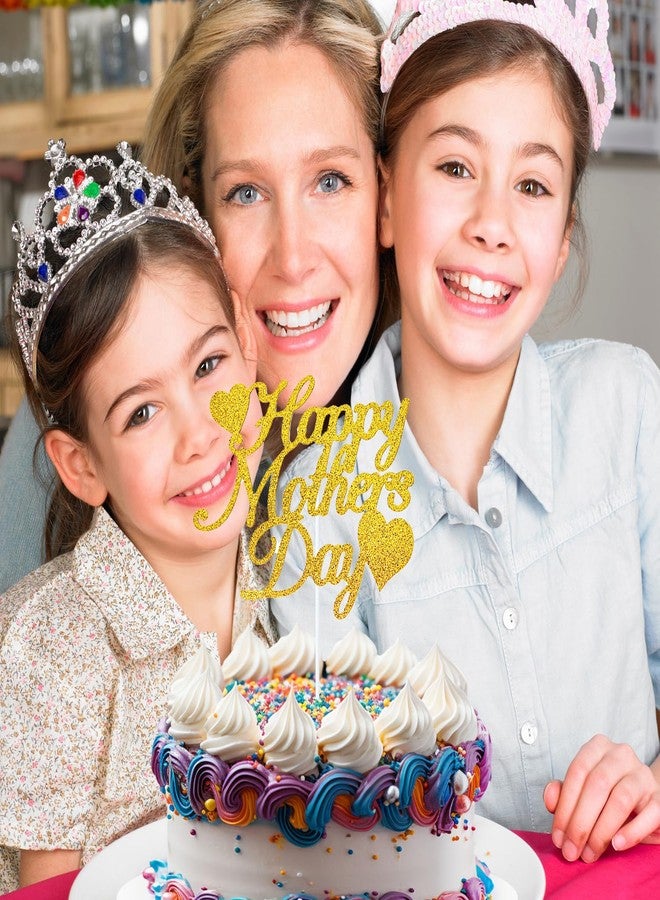 Chewarelly 10 Pack Happy Mother’s Day Cake Toppers Set, Glitter Cake Bunting Decor Best Mom Ever Love Mother Cake Picks Party Decorations Supplies(Red) - Image 4