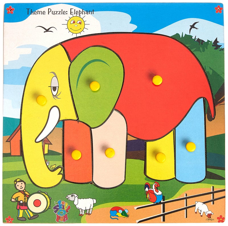 Skillofun Theme Puzzle Standard Elephant Knobs, Multi Color - Image 5