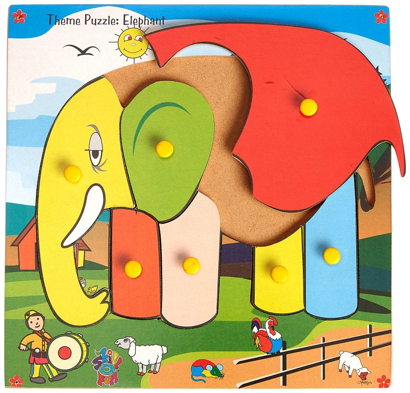 Skillofun Theme Puzzle Standard Elephant Knobs, Multi Color - Image 2