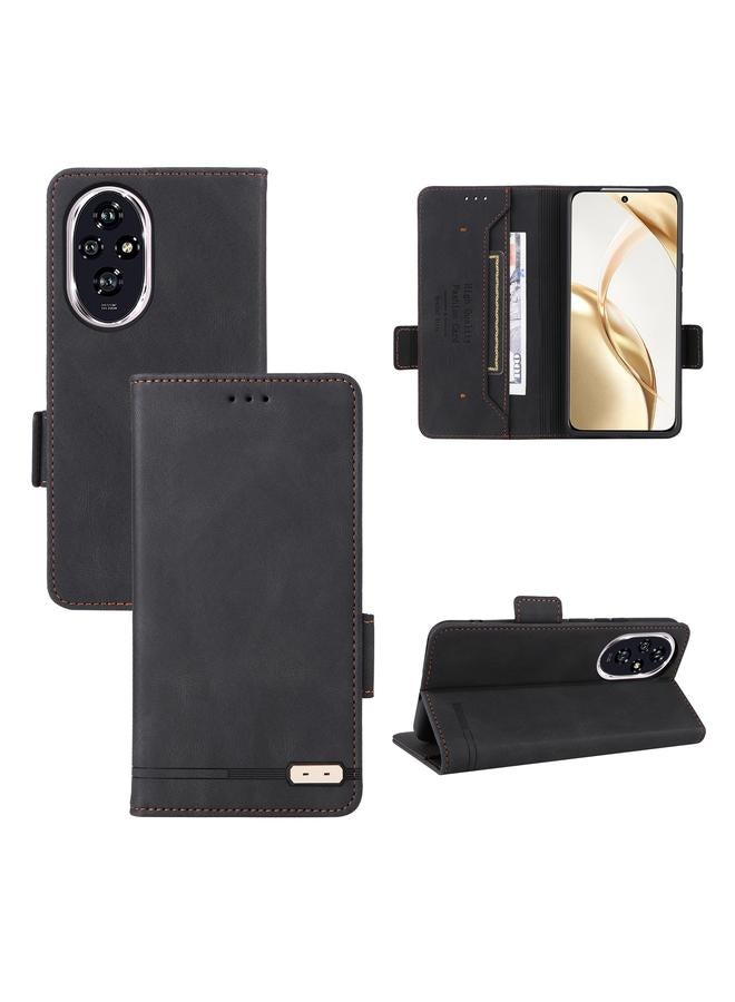 زبون جراب هاتف Honor 200 مع مشبك مغناطيسي من الجلد - Image 1