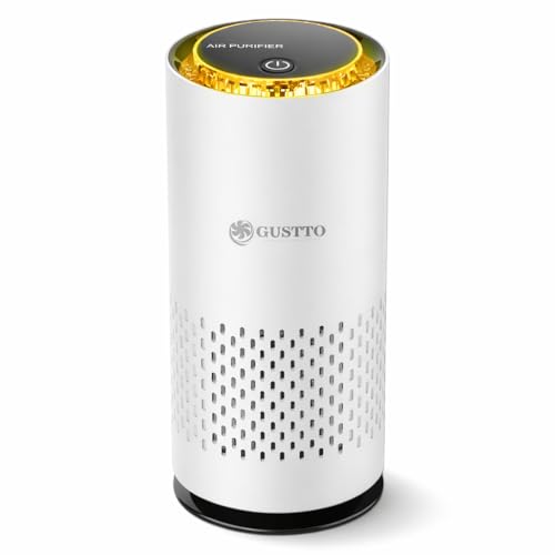 Gustto AeroGo 3.0 Car Air Purifier | 3-Stage Filtration with HEPA13 | Removes 99.997% Dust & Smoke | Negative Ion Technology | Car and Desk Compatible | Aroma Diffuser | Type-C Powered, White - Image 1