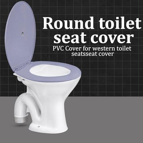 Sandcastle Round Pvc Toilet Seat Cover for Regular EWC Colours - Grey - Image 2