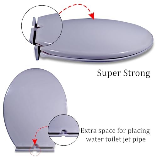 Sandcastle Round Pvc Toilet Seat Cover for Regular EWC Colours - Grey - Image 4
