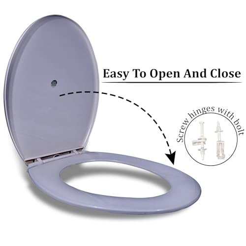 Sandcastle Round Pvc Toilet Seat Cover for Regular EWC Colours - Grey - Image 5