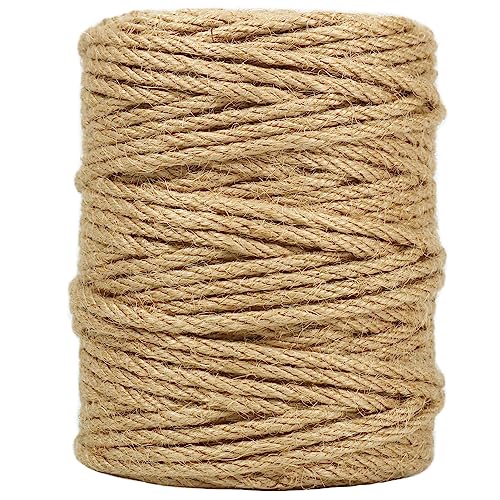 Tenn Well Jute Twine, 164 Feet 4mm Natural Garden Twine Rope for Crafts, Gardening, Plant Support, Gift Wrapping, Recycling, Christmas Ornaments, Holiday Decor - Image 1