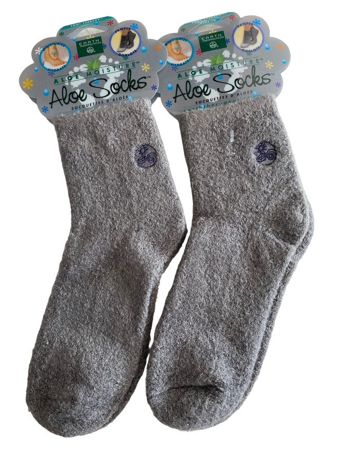 Earth Therapeutics Socks Aloe Infused Grey Pair2 - Image 1