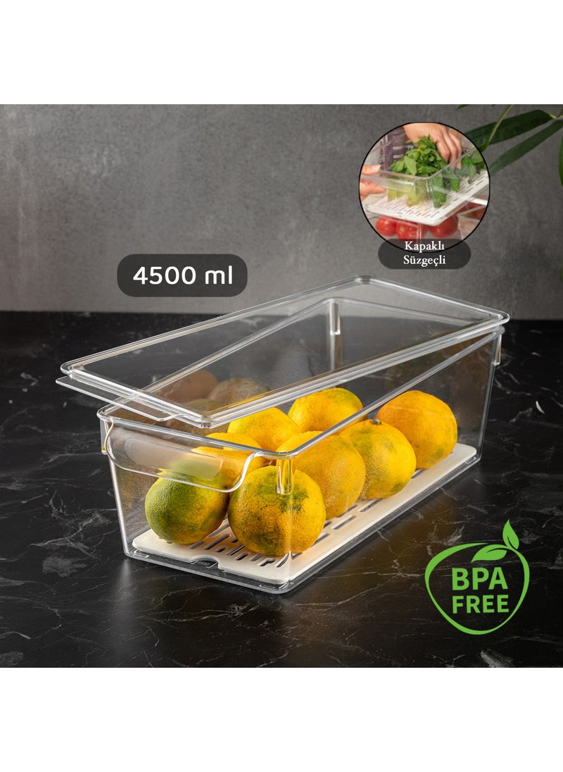 Transparent Cabinet Organizer with Drainer and Rubby Cover - Refrigerator Organizer 15X32,5X10,5 cm - pzsku/Z66521EE80C1B39632041Z/45/_/1726652746/52945399-d0e6-499c-b29c-46bbce765267