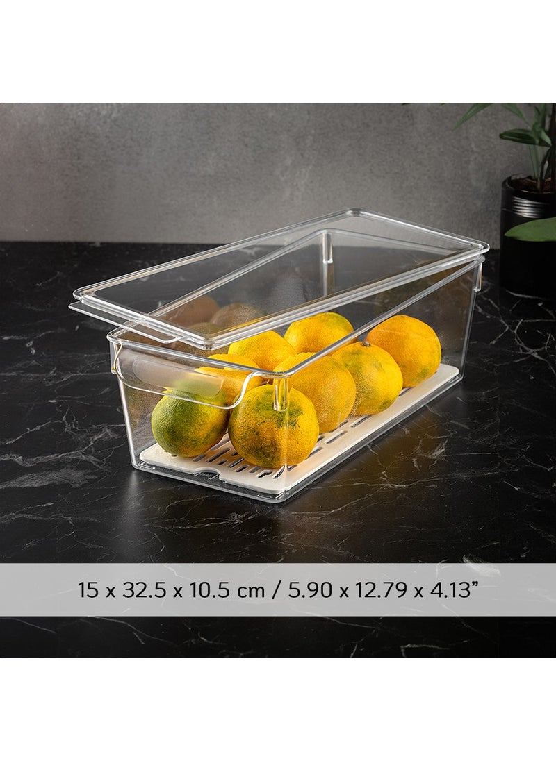 Transparent Cabinet Organizer with Drainer and Rubby Cover - Refrigerator Organizer 15X32,5X10,5 cm - pzsku/Z66521EE80C1B39632041Z/45/_/1726652748/2b084c0f-bbb5-4d8e-b1b1-9f2e9cde7479