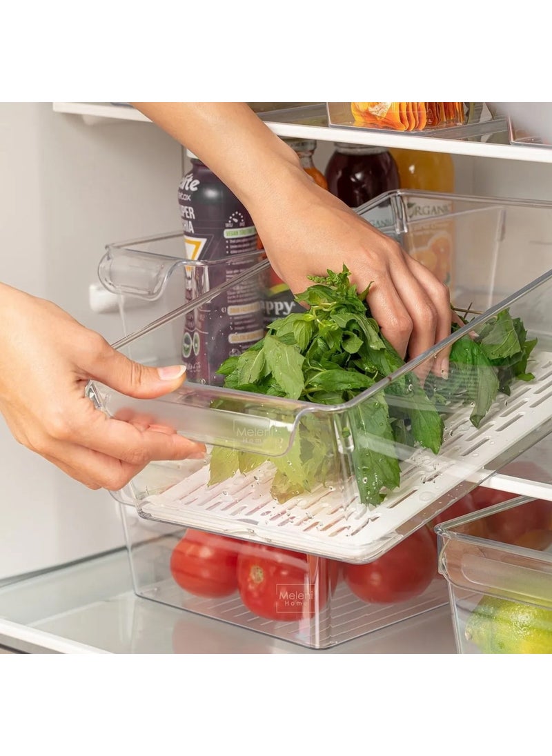 Transparent Cabinet Organizer with Drainer and Rubby Cover - Refrigerator Organizer 15X32,5X10,5 cm - pzsku/Z66521EE80C1B39632041Z/45/_/1728063303/2bf1512a-ac81-46c7-8322-af83c2b6afaa