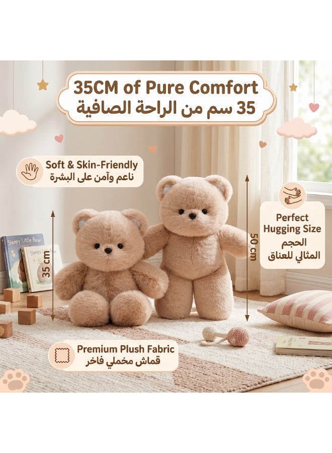 Bear Stuffed Animal - 35cm Cute Teddy Bear Plush Toy Pillow for Kids & Adults, Huggable Easter Stuffed Animals Party Gifts Plush Toys, - Image 3