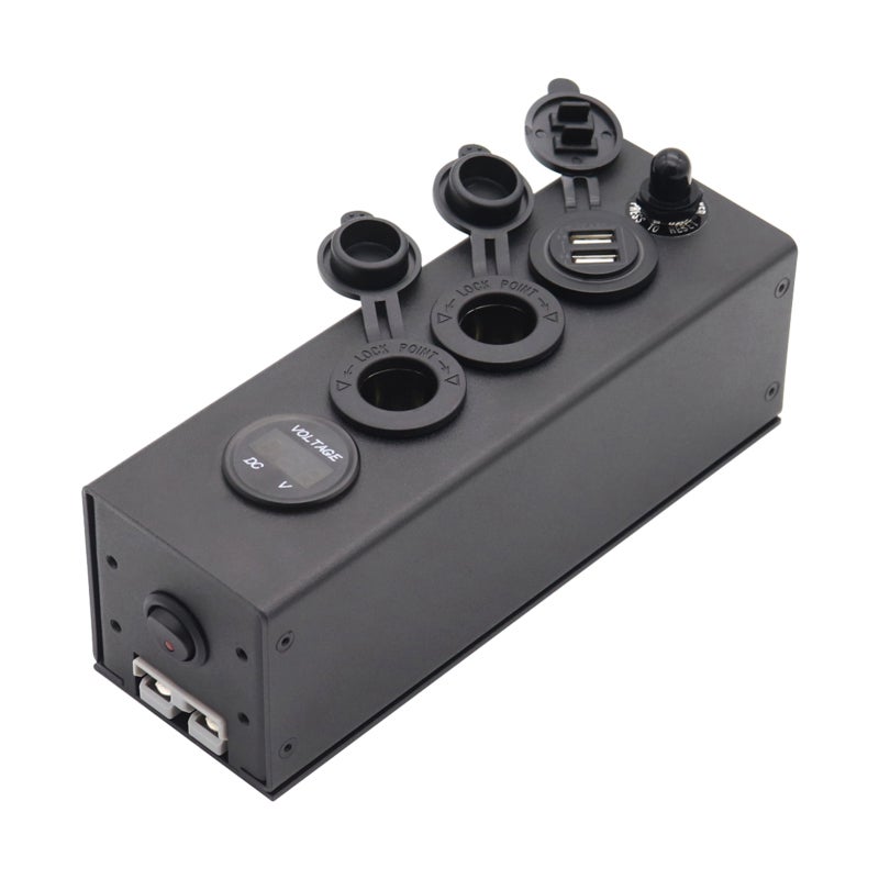 3in1 Multifunctional Power Box: Black 20A Overload Protection - Real Time Voltmeter Power Supply for Outdoor Camping Rv Yacht 12/24V Dc Systems - Image 4