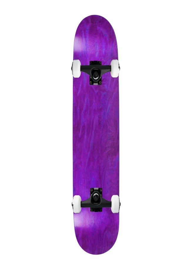 Moose Complete Skateboard Stained Purple 8.25" Black/White Assembled - Image 1