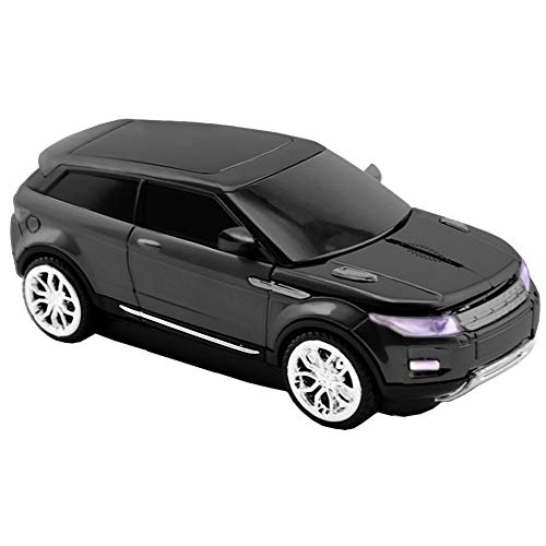 Sunffice 3C Light Car Mouse Wireless 2.4GHz Cool Sport SUV Car Shape Mouse Optical Mice 1600 DPI with USB Receiver Suitable for PC/Computer/Laptop (Black) - Image 1