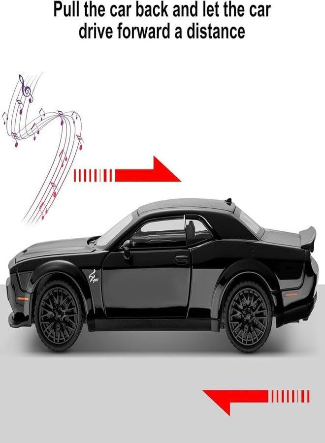 Arthasya Model 1:24 Dodge Challenger Model Alloy Metal Pull Back Die-cast Car Openable Doors with Sound and Light Vehicle Car Toy for Kids - Multicolor - Image 4