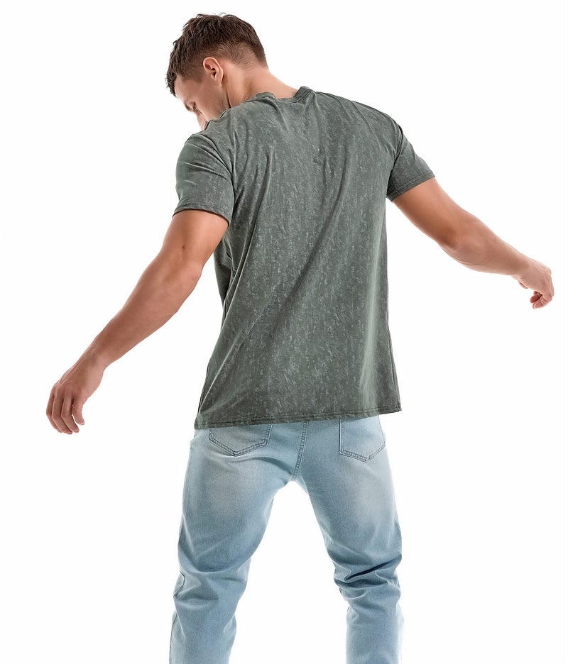 KLIEGOU Men's T-Shirts - Elasticity Cotton Crew Neck Tees 2166 Dark Grey XL - Image 5