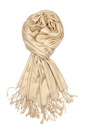 Achillea Soft Silky Pashmina Scarf for Women – Shawl Wrap for Evening Dresses, Bridesmaids, Weddings & Everyday Wear (Champagne) - Image 2