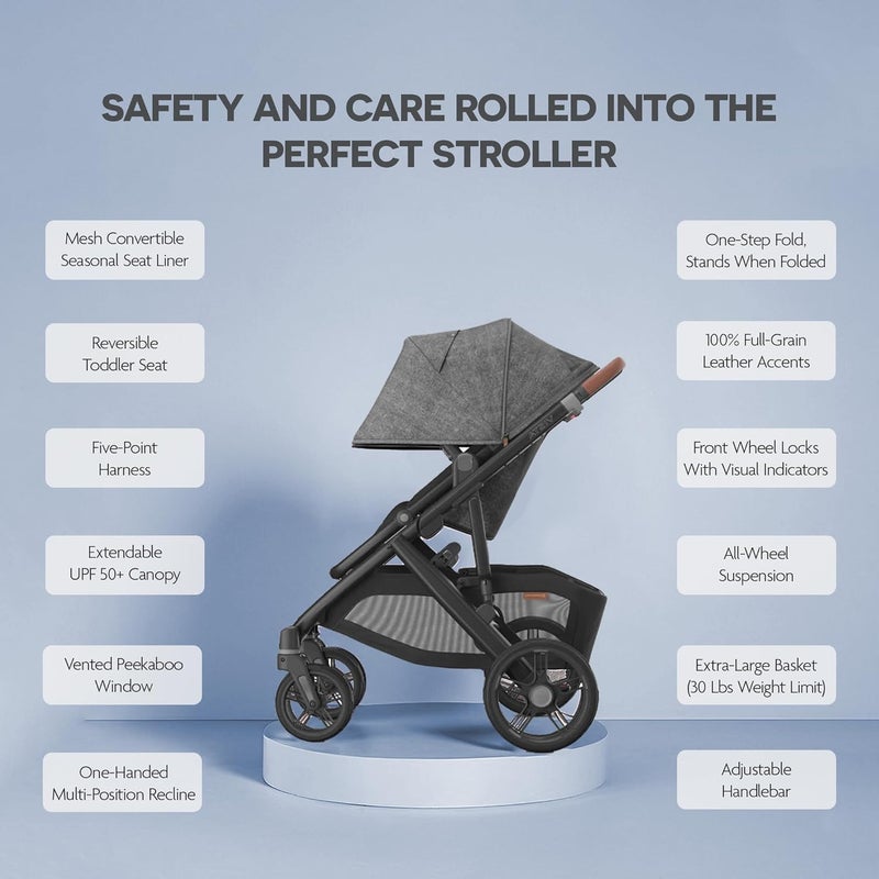 UPPAbaby Vista V3 Stroller with Bassinet V3 - Charcoal Mélange - Image 3