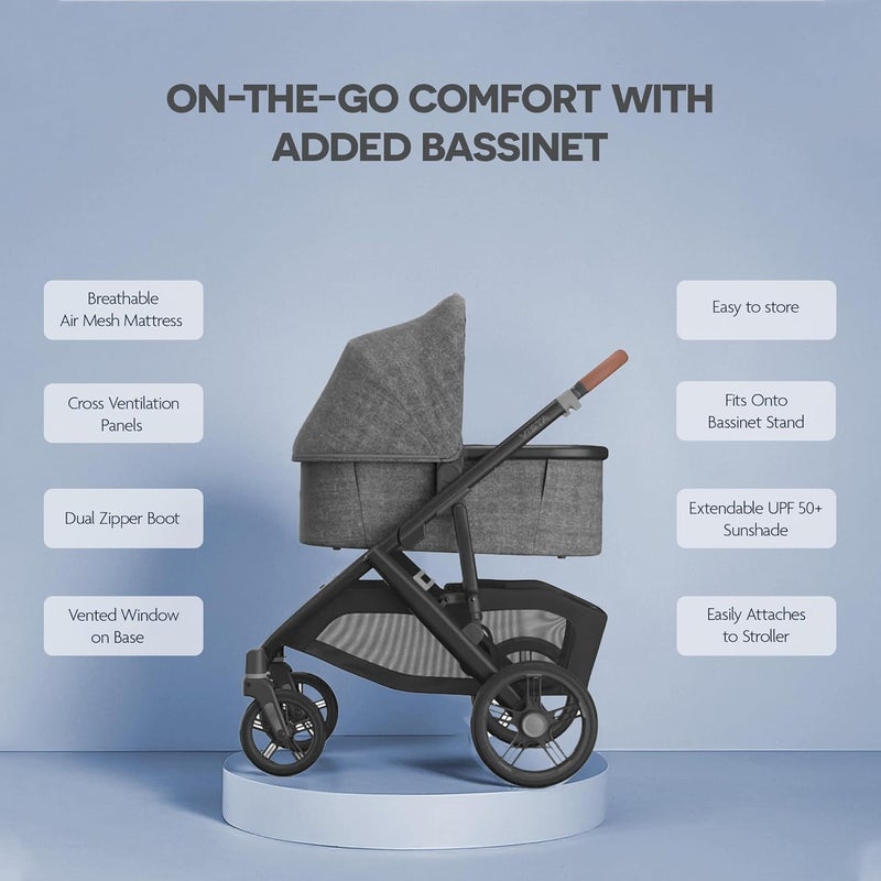 UPPAbaby Vista V3 Stroller with Bassinet V3 - Charcoal Mélange - Image 4