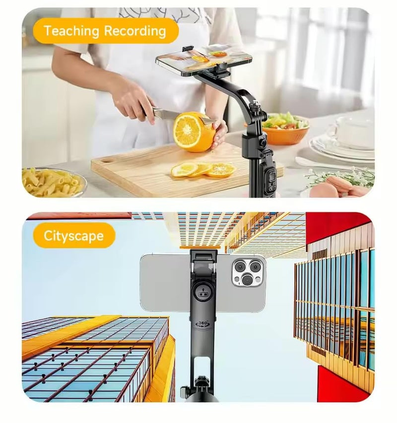 FKU Smart Tracking Gimbal Selfie Stick with AI Face Tracking, Auto Pop-Open Tripod, Stable Gimbal & Detachable Phone Holder (TT07) - Image 4