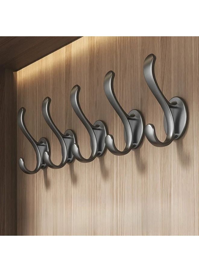 5 قطع خطافات حائطية رمادية ثقيلة بدون حفر تركيب منظف موفر للمساحة - Image 1